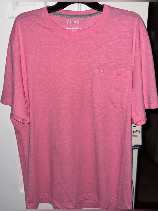 Chaps Other - Chaps Men's X-Large Pink Pocket T-Shirt NWT Seacoast Wash Slub Jersey Short Slv